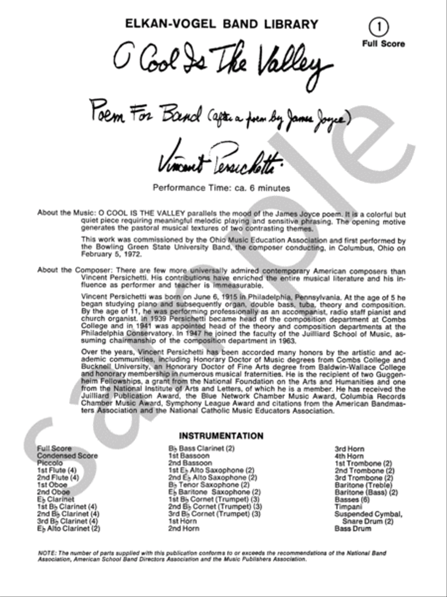O Cool Is the Valley Concert Band scores gallery preview page 4