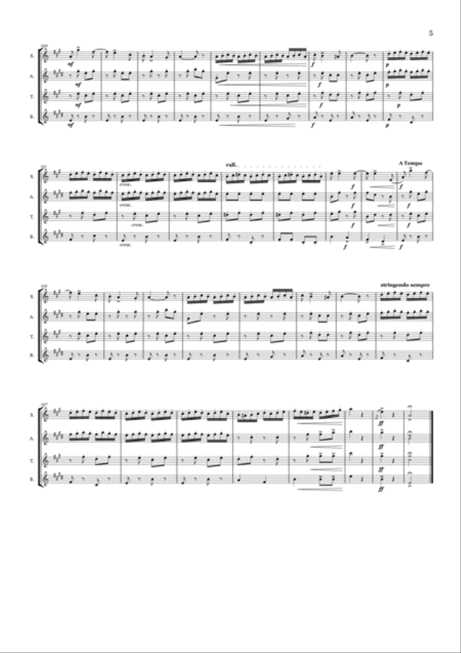 Czardas - Saxophone Quartet Czardas - Saxophone Quartet Saxophone Quartet scores gallery preview page 5