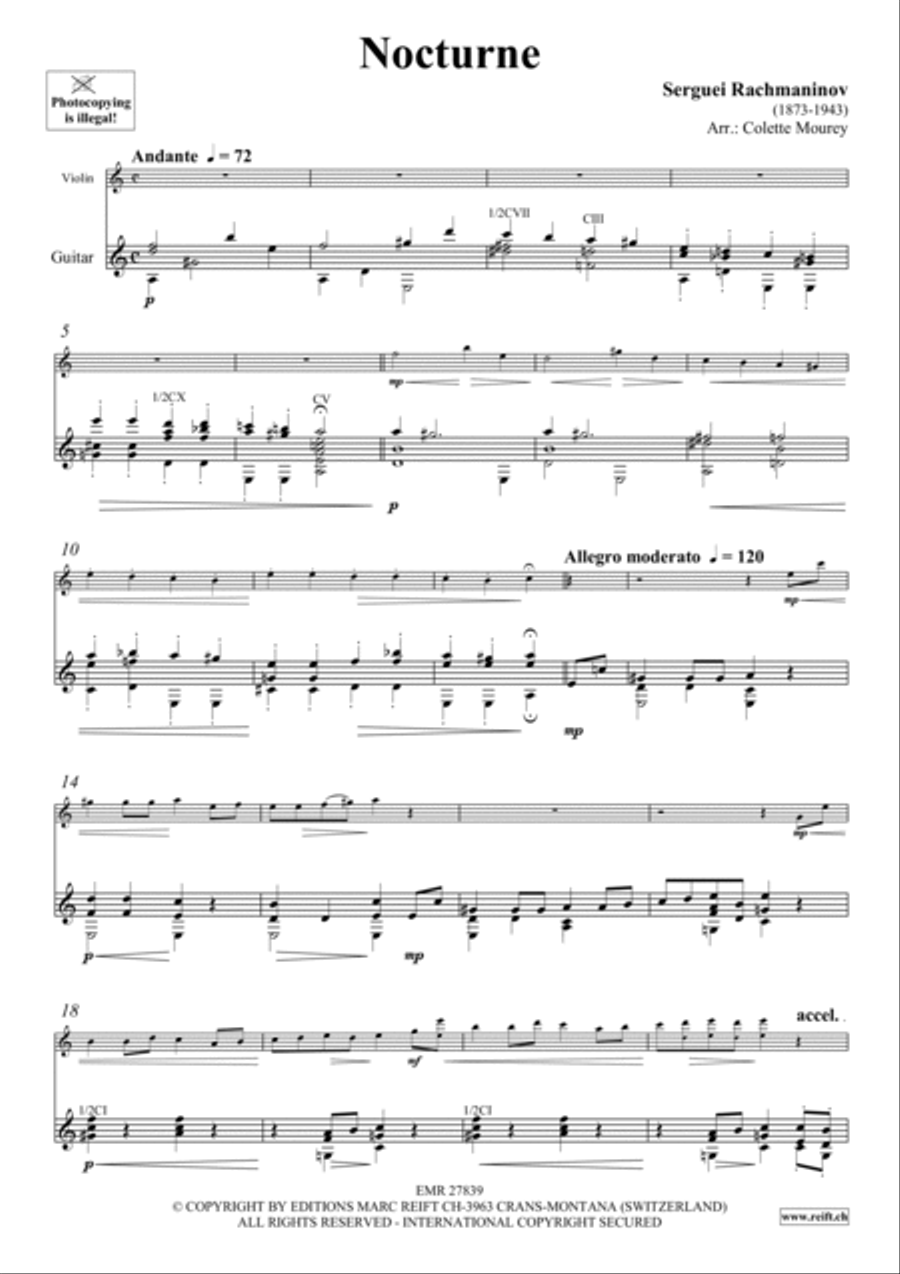 Nocturne Nocturne Violin scores gallery preview page 4