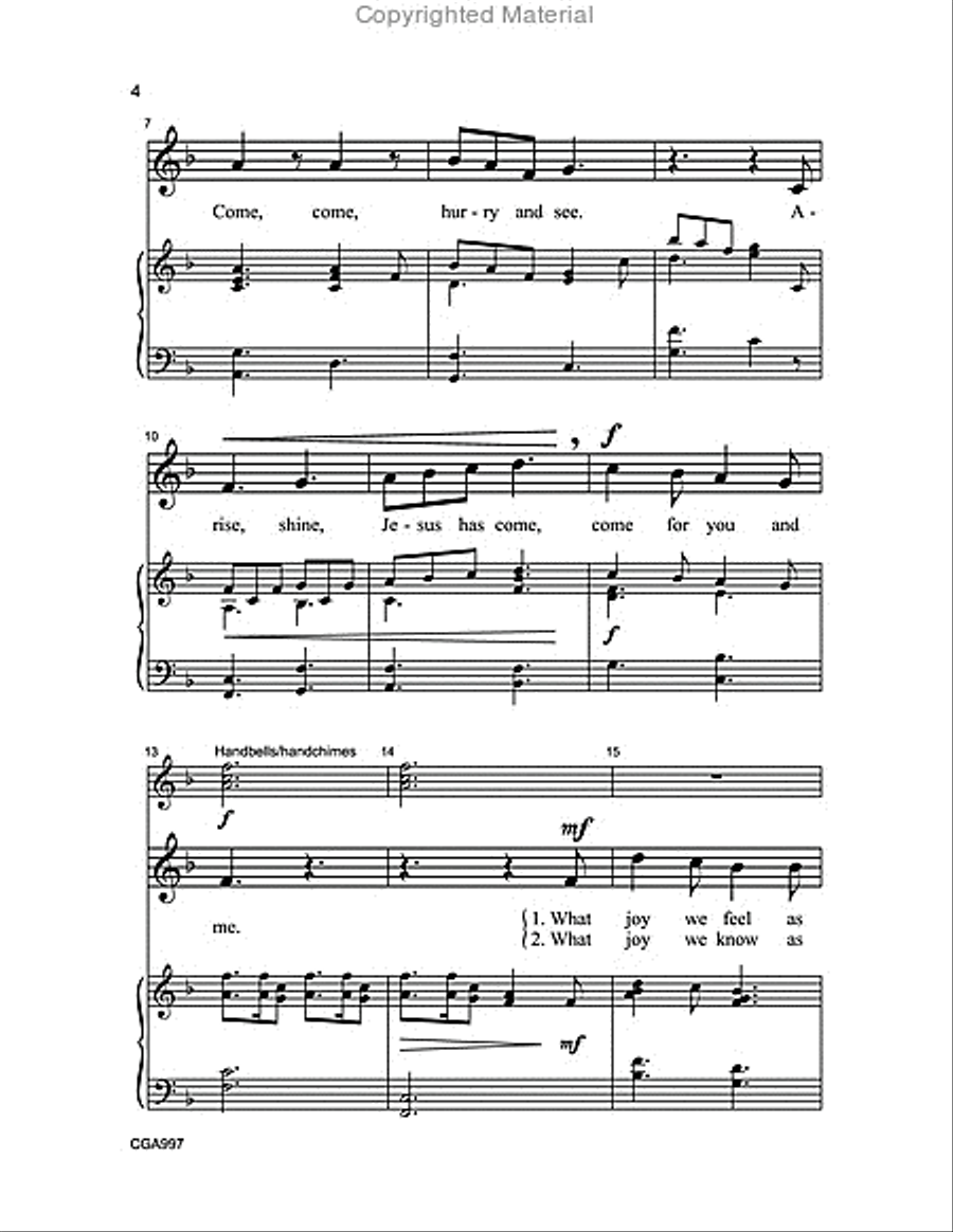 Arise, Shine, Jesus Has Come Unison Choir scores gallery preview page 4