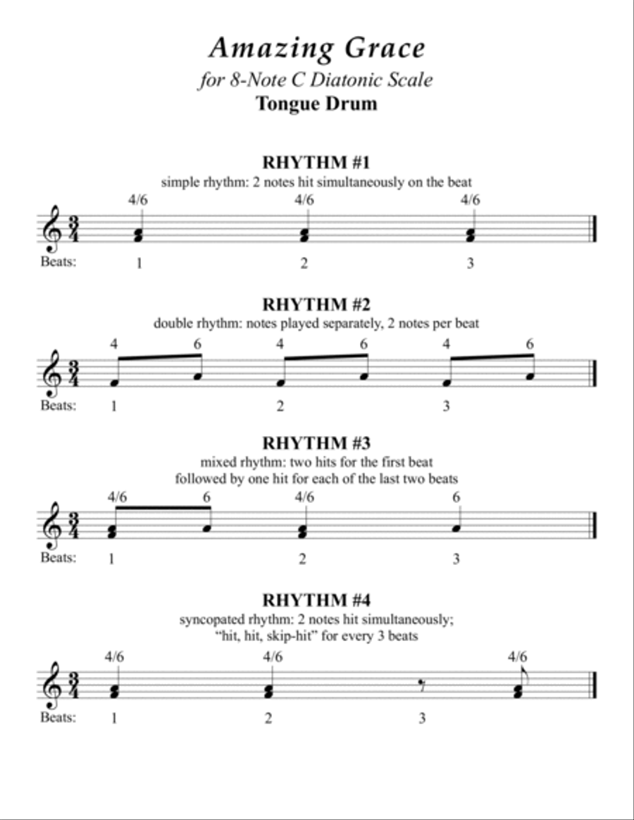 Hymn Meditations for 8-note C major diatonic scale Tongue Drums (A collection of 10 Solos and Duets) image number null