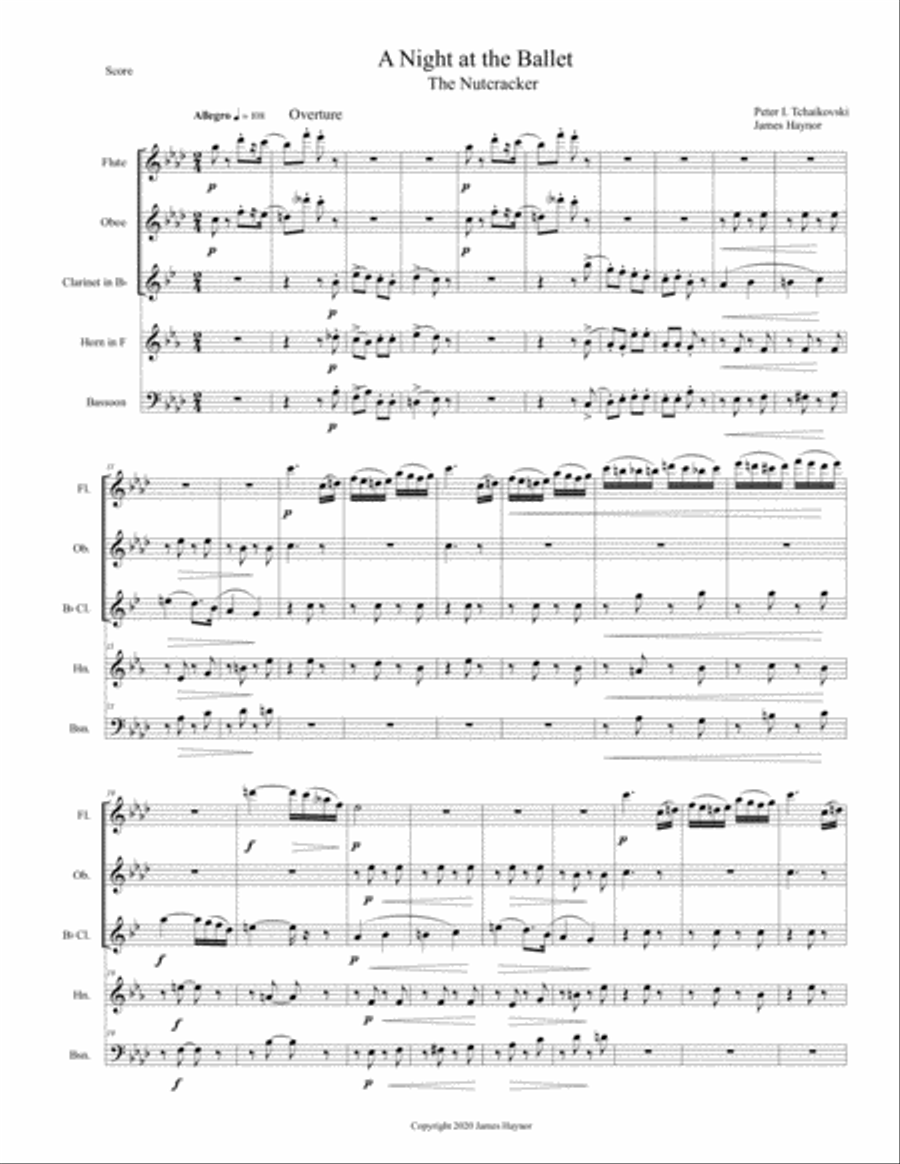 A Night at the Ballet - The Nutcracker for Woodwind Quintet Woodwind Quintet scores gallery preview page 3
