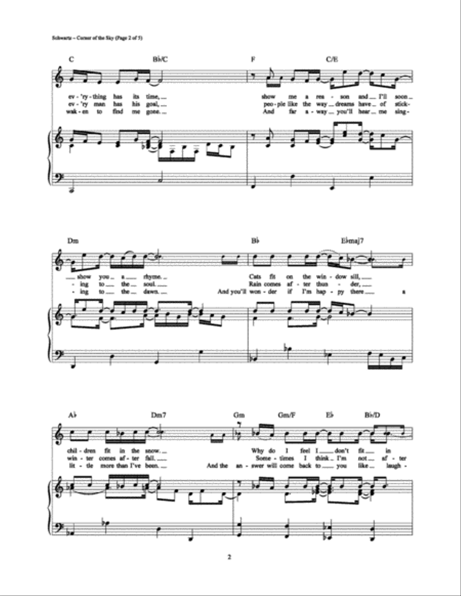 Corner of the Sky Piano, Vocal, Guitar scores gallery preview page 2