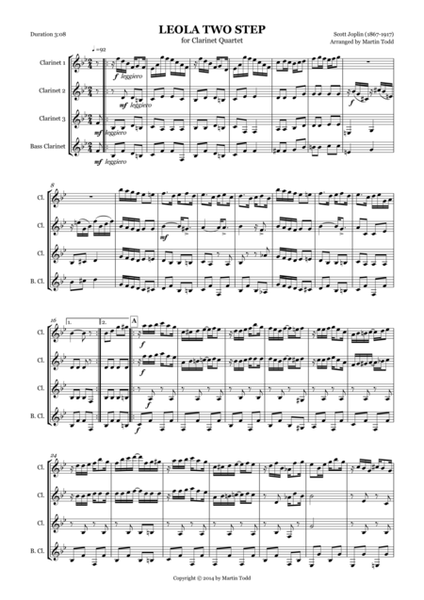 Leola Two Step for Clarinet Quartet image number null