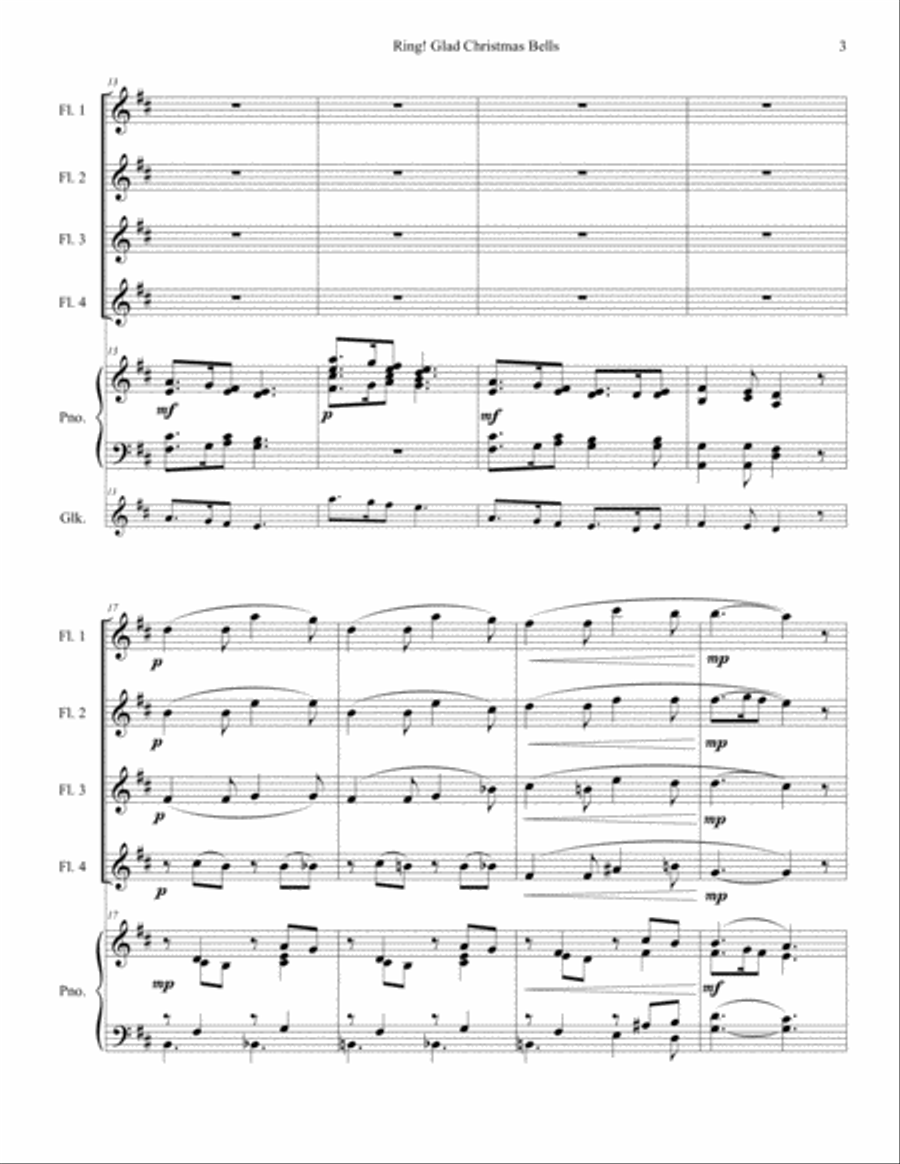 Ring Glad Christmas Bells - Flute Quartet Small Ensemble scores gallery preview page 4
