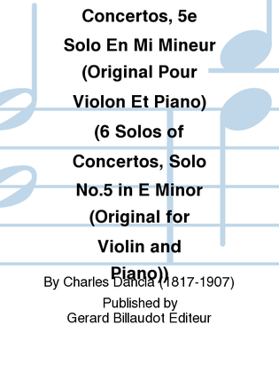 Book cover for 6 Solos de Concertos, 5e Solo en Mi Mineur Op. 77, No. 1