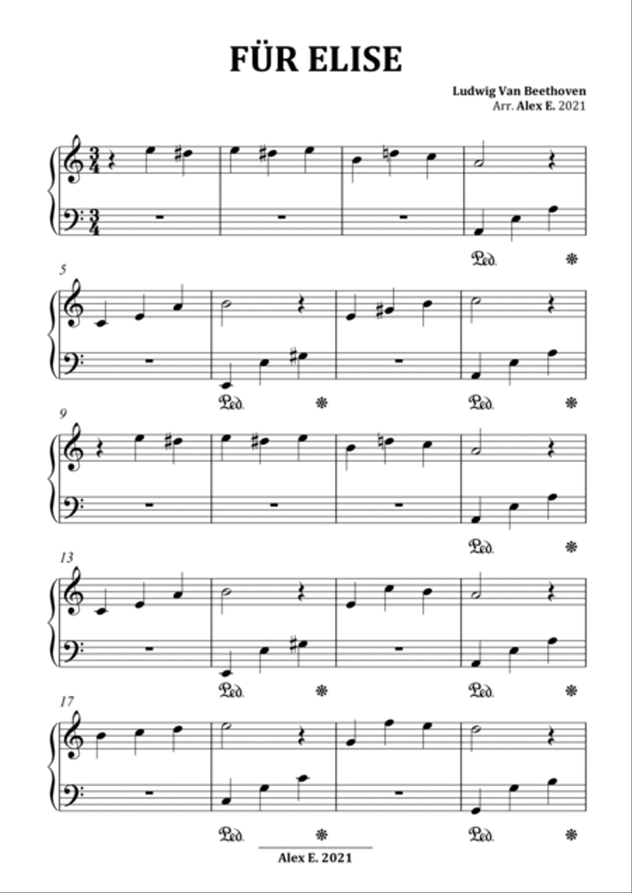 Fur elise intermediate shop piano
