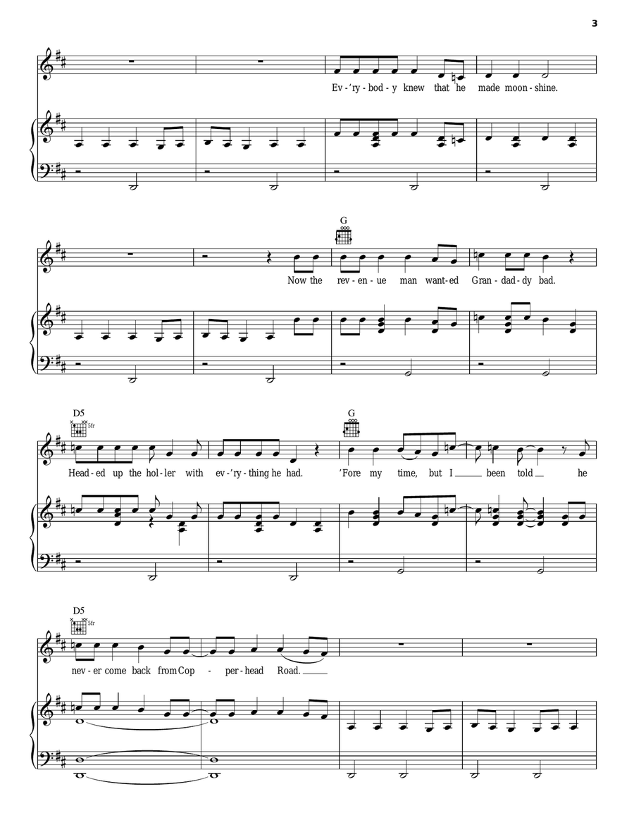 Copperhead Road Copperhead Road Piano, Vocal, Guitar scores gallery preview page 3