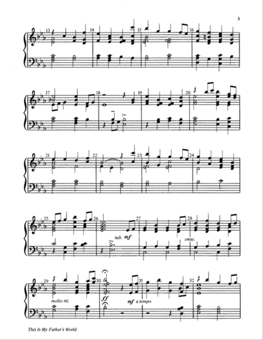 This Is My Father's World 3-Octaves scores gallery preview page 6