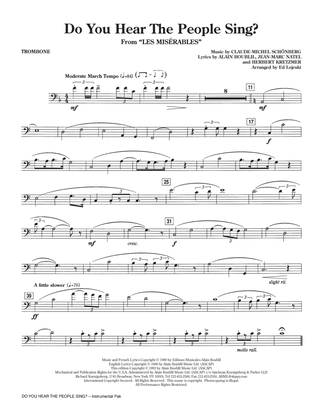 Book cover for Do You Hear The People Sing? (from Les Miserables) (arr. Ed Lojeski) - Trombone