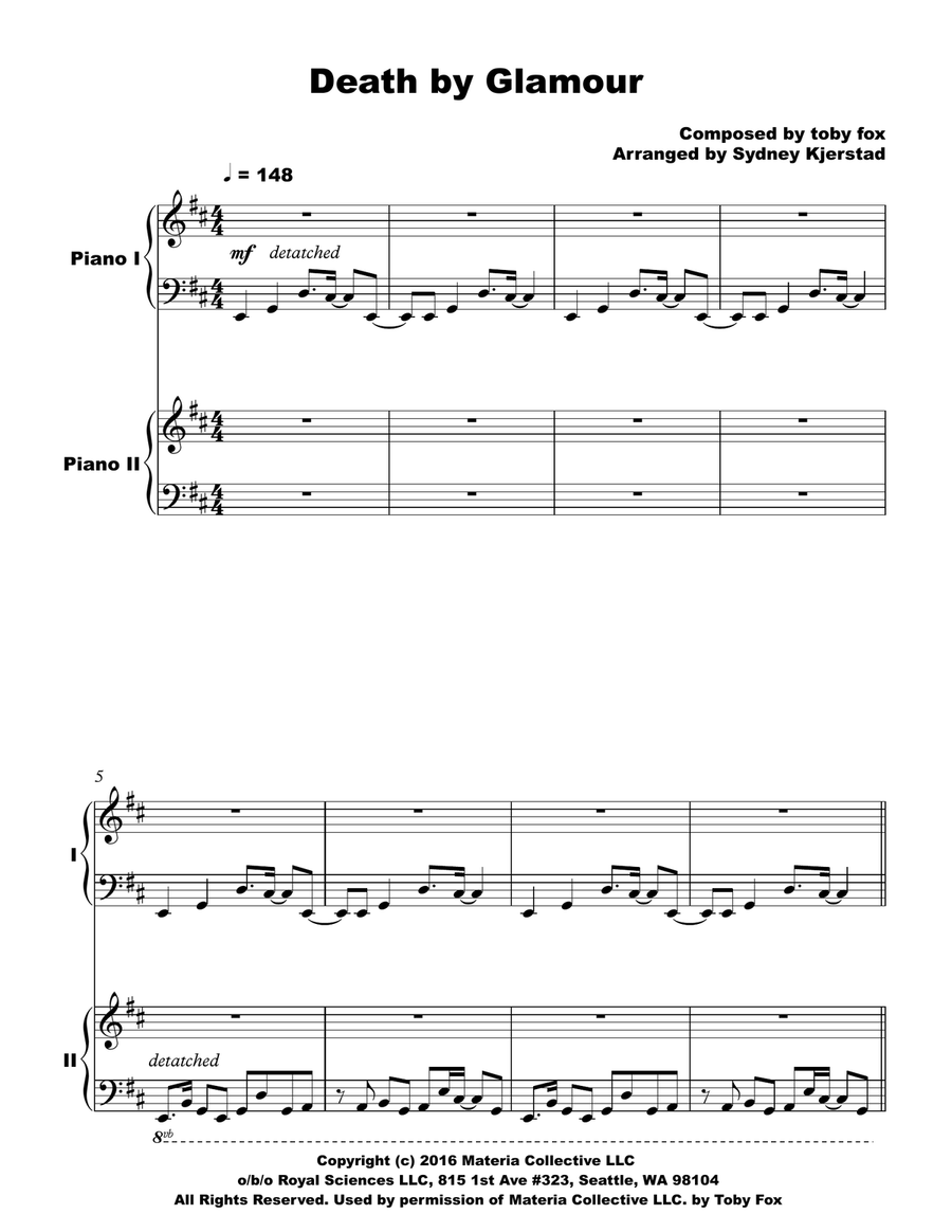 Death by Glamour (from Undertale) Piano scores gallery preview page 1
