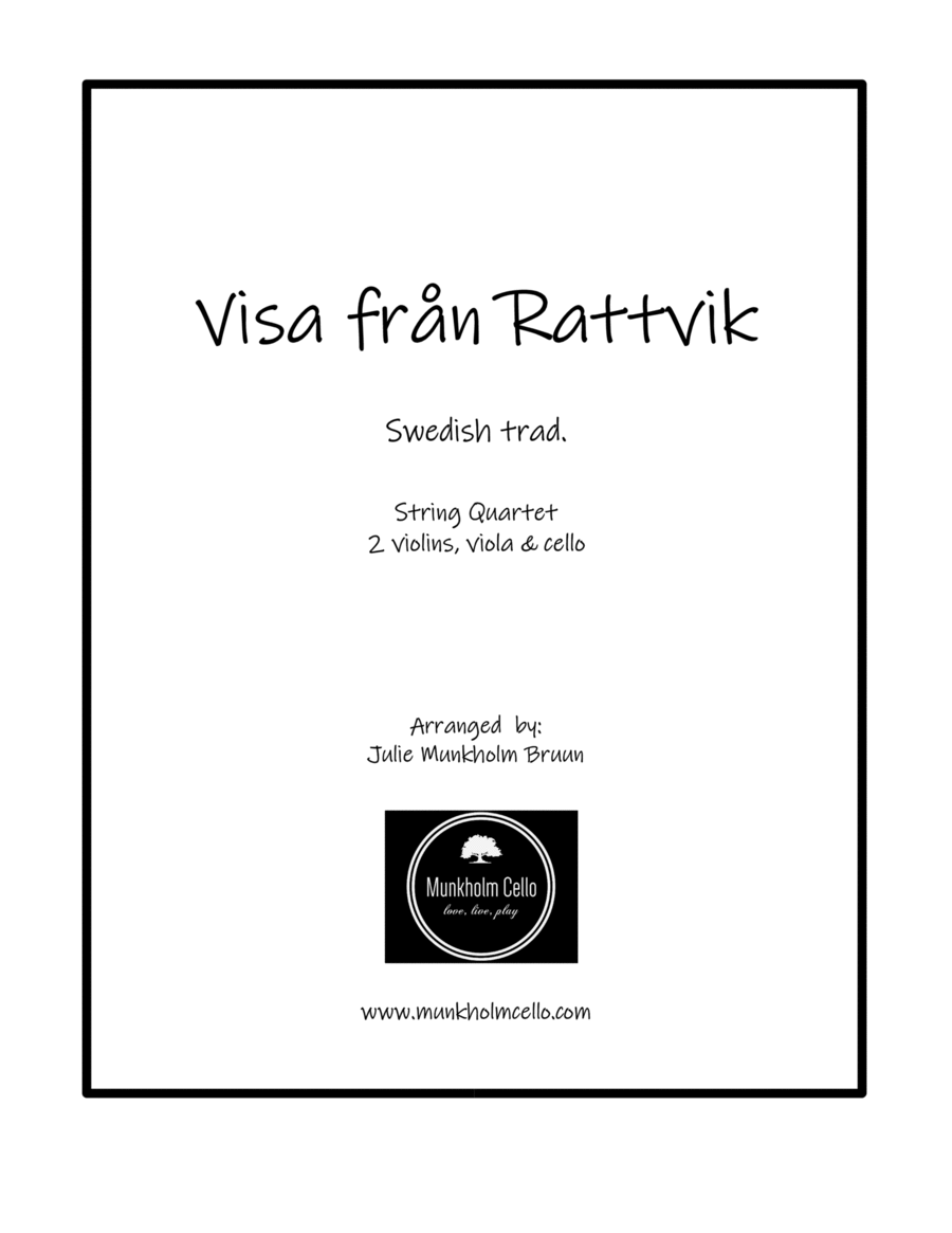 Visa från Rattvik, String Quartet; 2 violins, viola & cello String Quartet scores gallery preview page 1