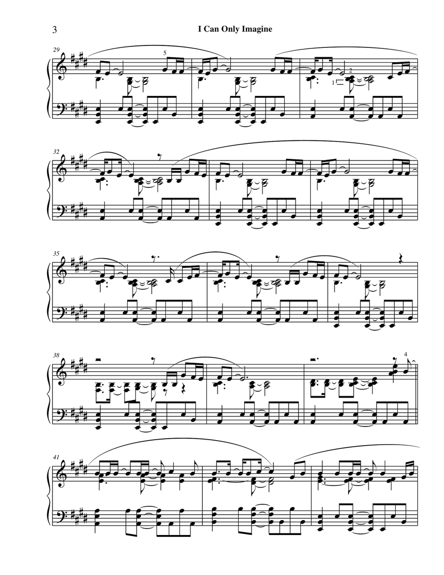I Can Only Imagine Piano Solo scores gallery preview page 4