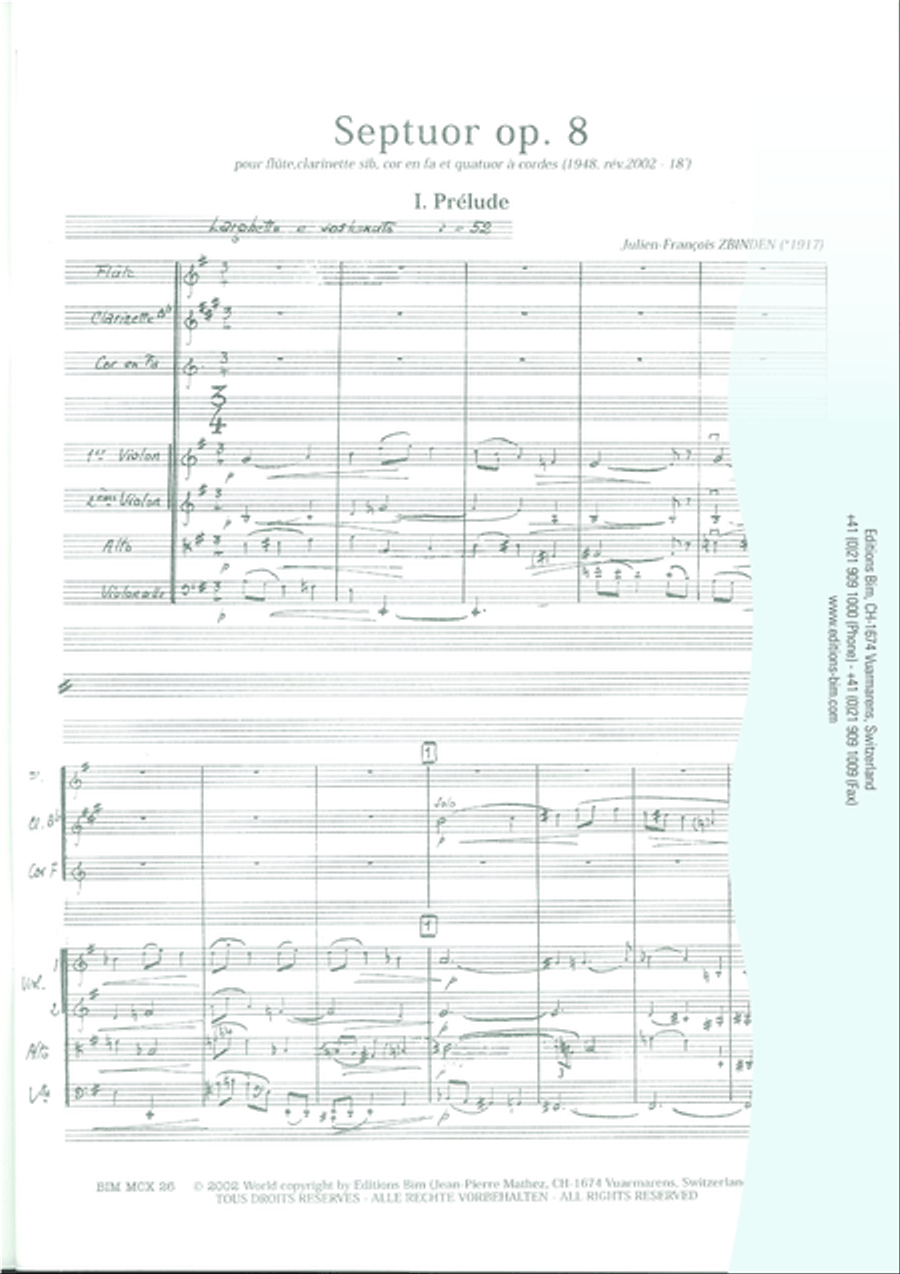 Septuor B-Flat Clarinet scores gallery preview page 2