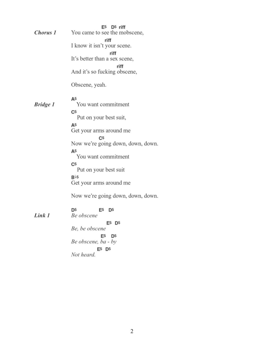 mOBSCENE mOBSCENE Acoustic Guitar scores gallery preview page 2
