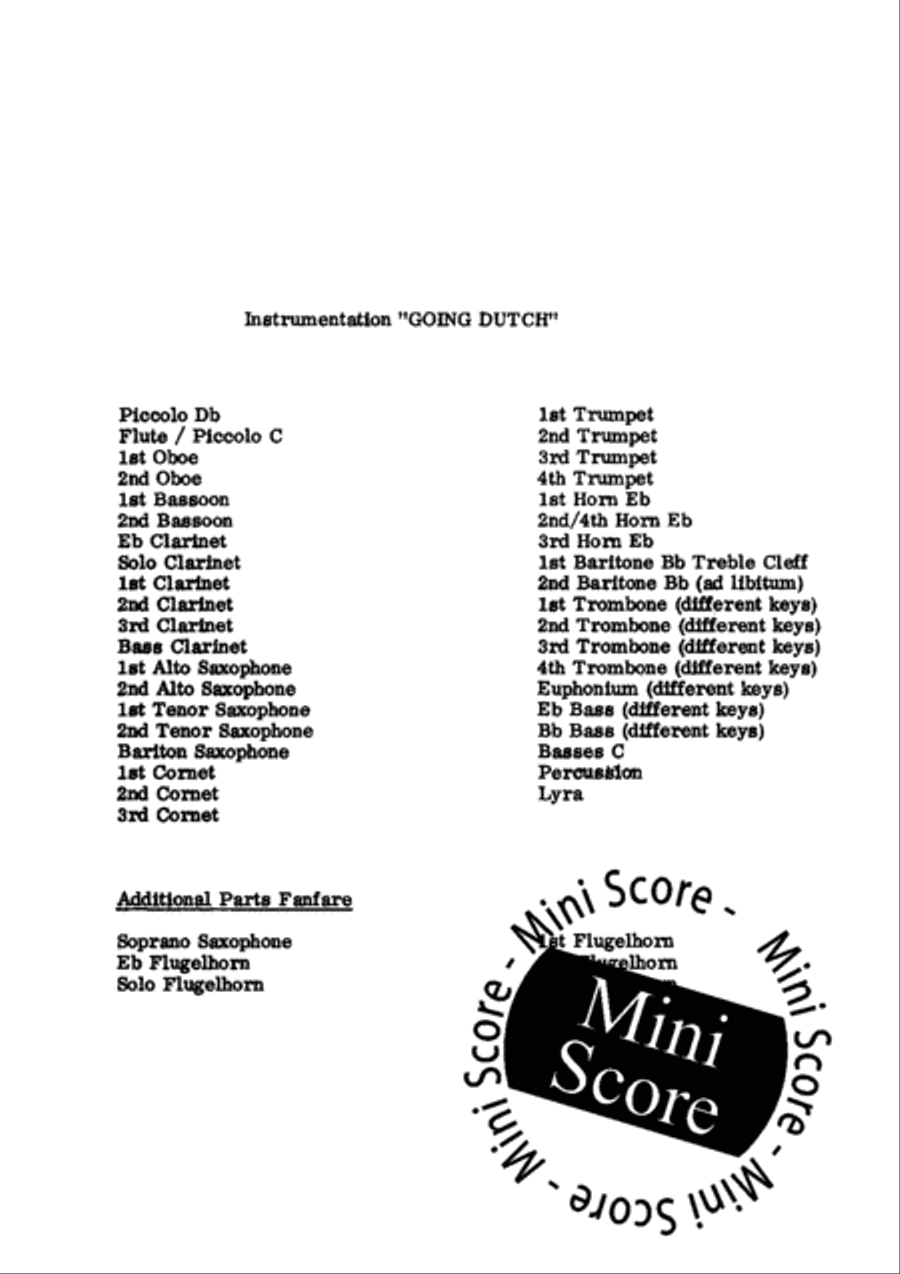 Going Dutch Going Dutch Concert Band scores gallery preview page 3