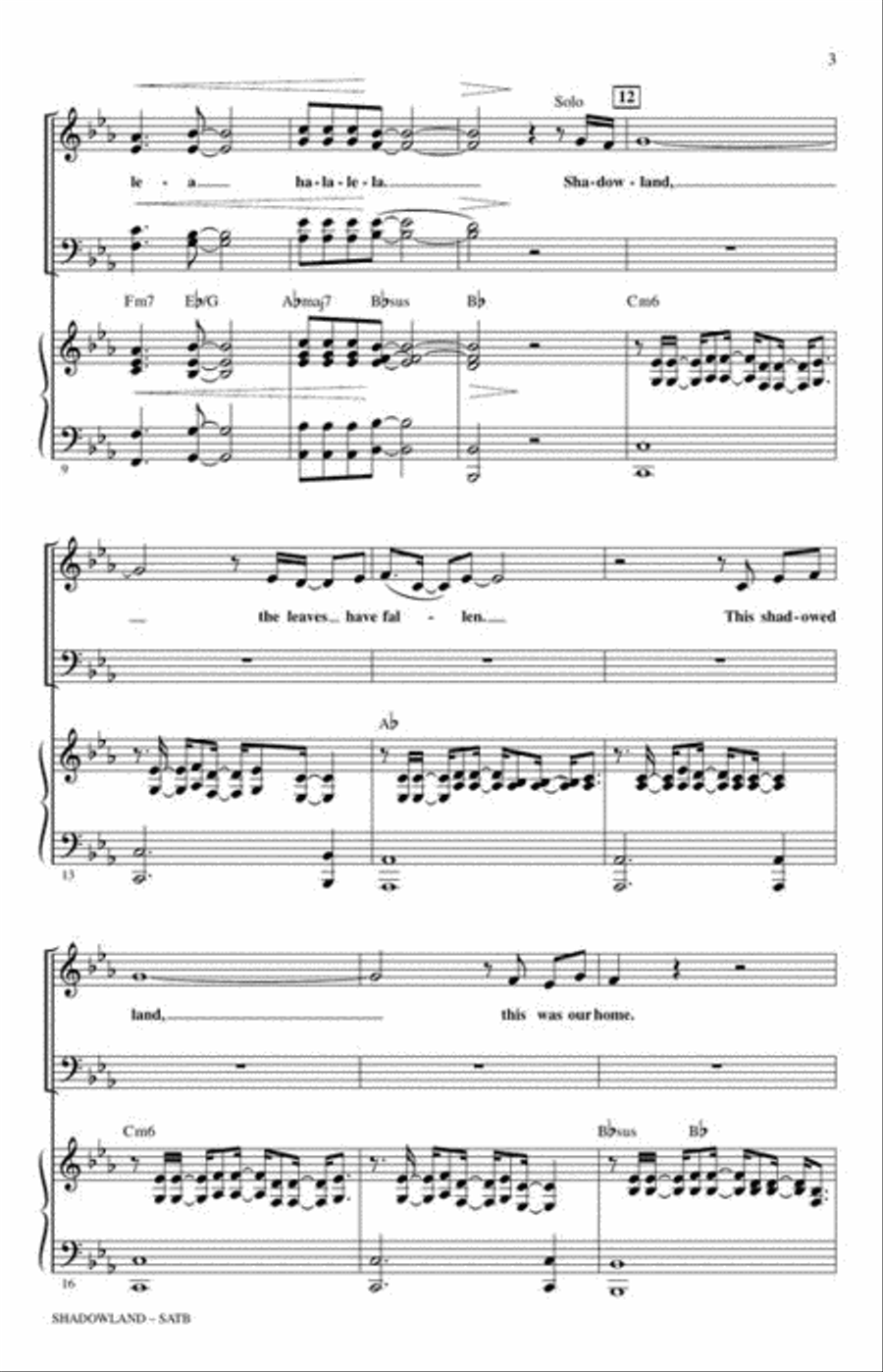 Shadowland (from The Lion King: The Broadway Musical) 4-Part scores gallery preview page 4