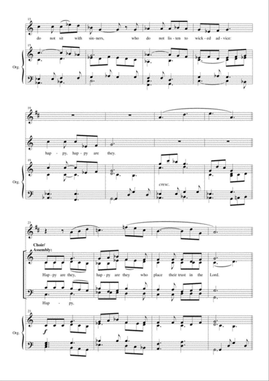Psalm 1: Happy are They 4-Part scores gallery preview page 3