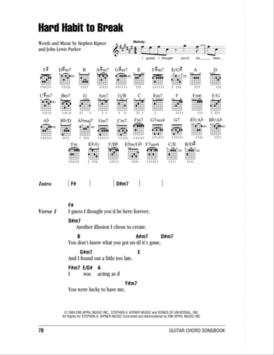 Hard Habit To Break Hard Habit To Break Acoustic Guitar scores gallery preview page 1