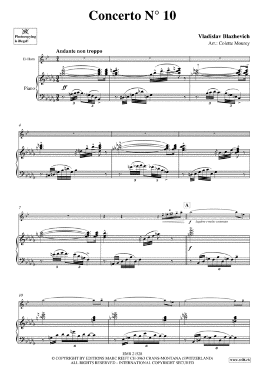 Concerto No. 10 Horn scores gallery preview page 3