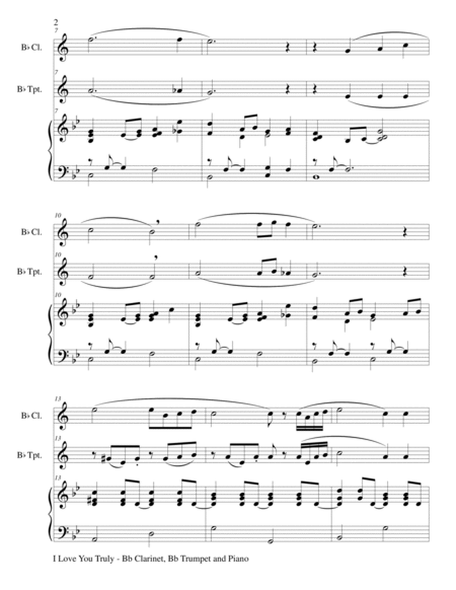 I LOVE YOU TRULY (Trio – Bb Clarinet, Bb Trumpet, and Piano with Score and Parts) image number null