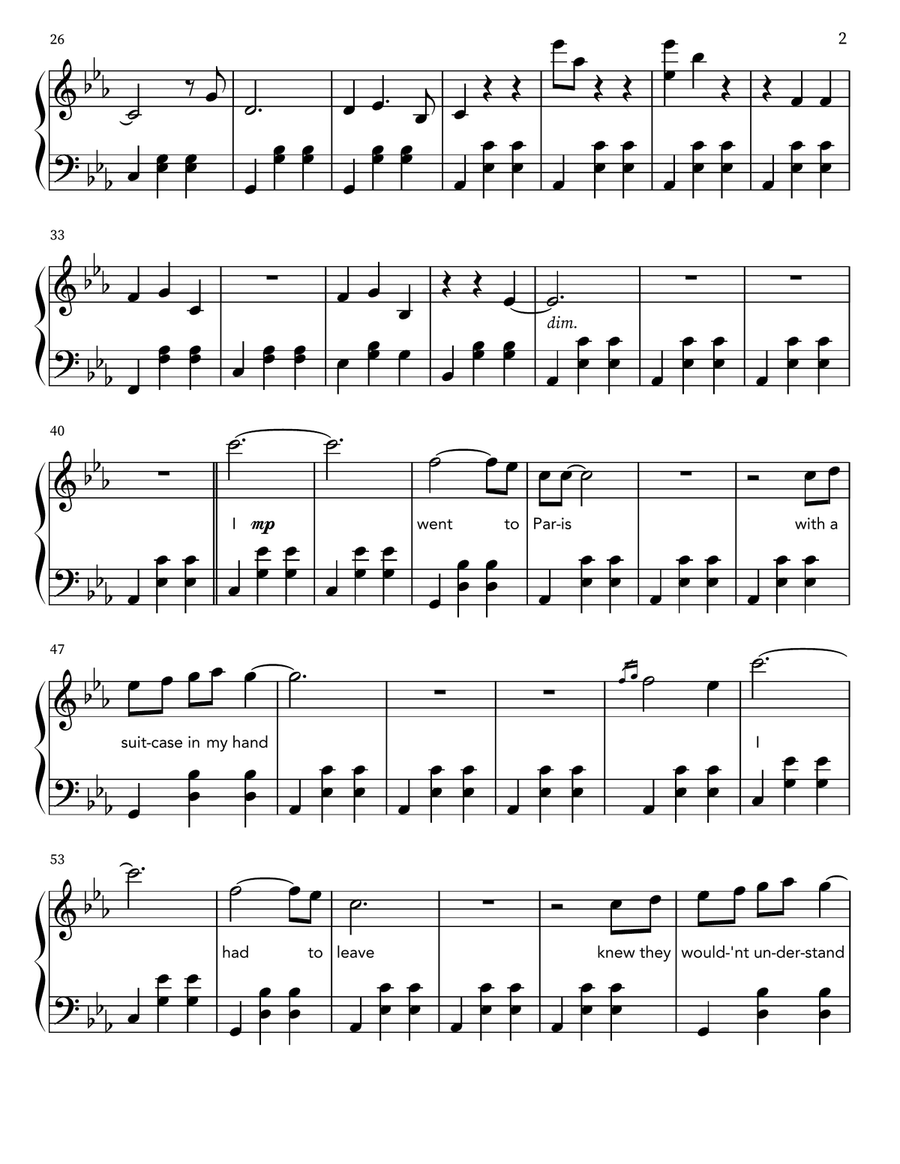 Paris, Texas Piano Solo scores gallery preview page 2