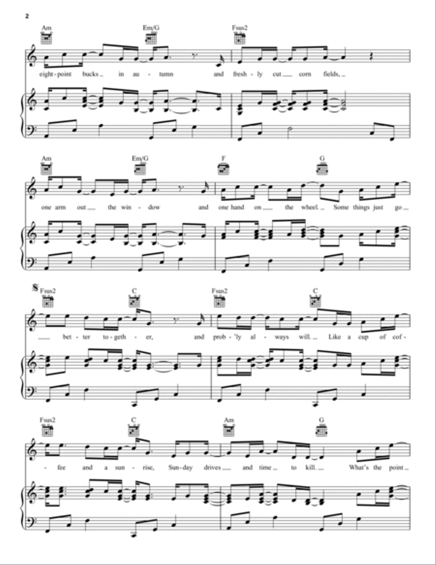 Better Together Piano, Vocal, Guitar scores gallery preview page 2