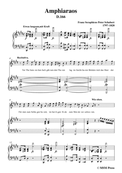 Schubert-Amphiaraos,in c sharp minor,D.166,for Voice&Piano image number null