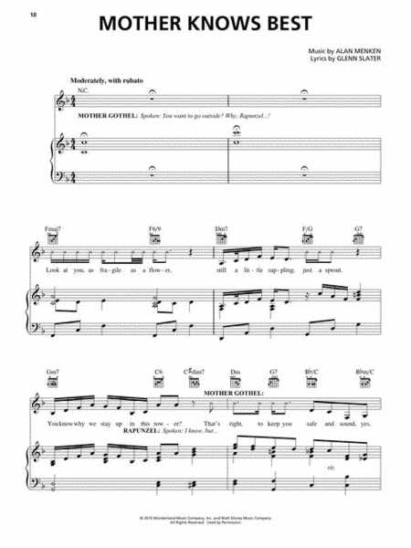 Tangled by Alan Menken Piano, Vocal, Guitar - Sheet Music