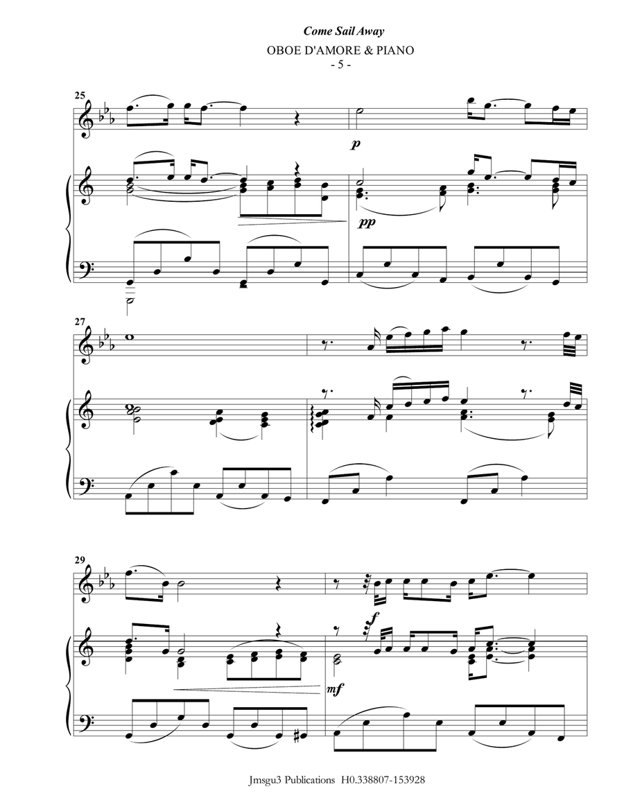 Come Sail Away Piano scores gallery preview page 5