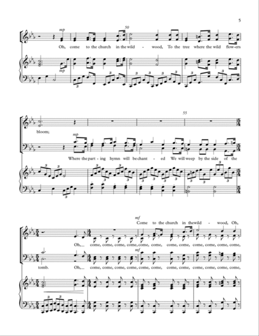 The Church in the Wildwood 4-Part scores gallery preview page 5