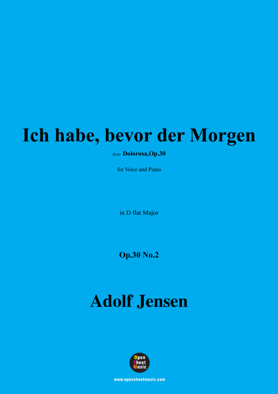 A. Jensen-Ich habe,bevor der Morgen,Op.30 No.2,in D flat Major Voice scores gallery preview page 1