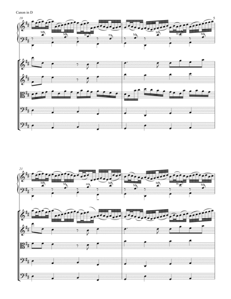 "Pachelbel Canon in D" for Accordion & String Ensemble - SCORE - Score Only image number null