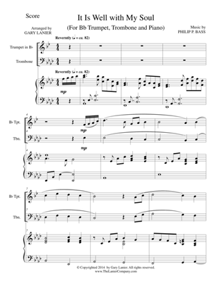 IT IS WELL WITH MY SOUL (Trio - Bb Trumpet, Trombone and Piano, with Score and Parts)