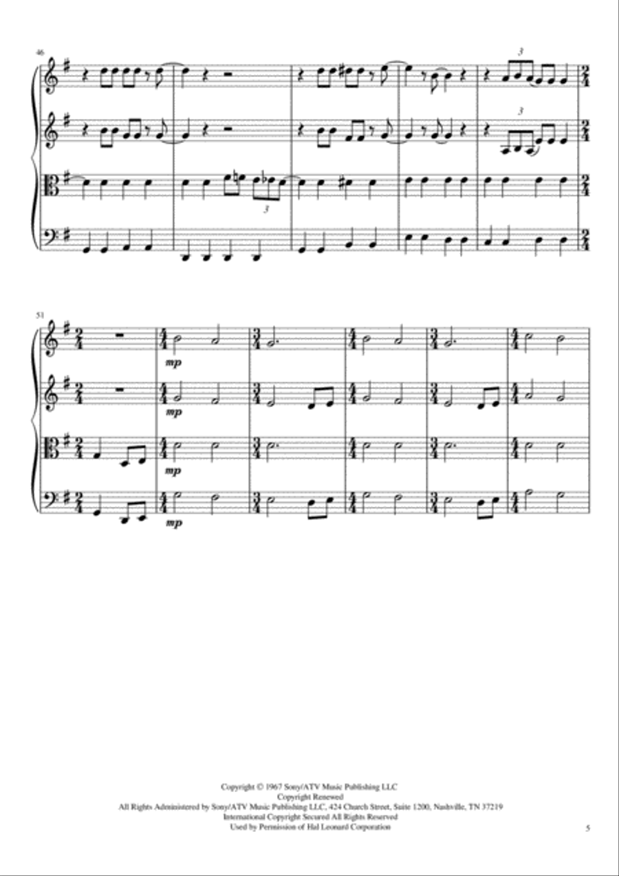 All You Need Is Love String Quartet scores gallery preview page 6
