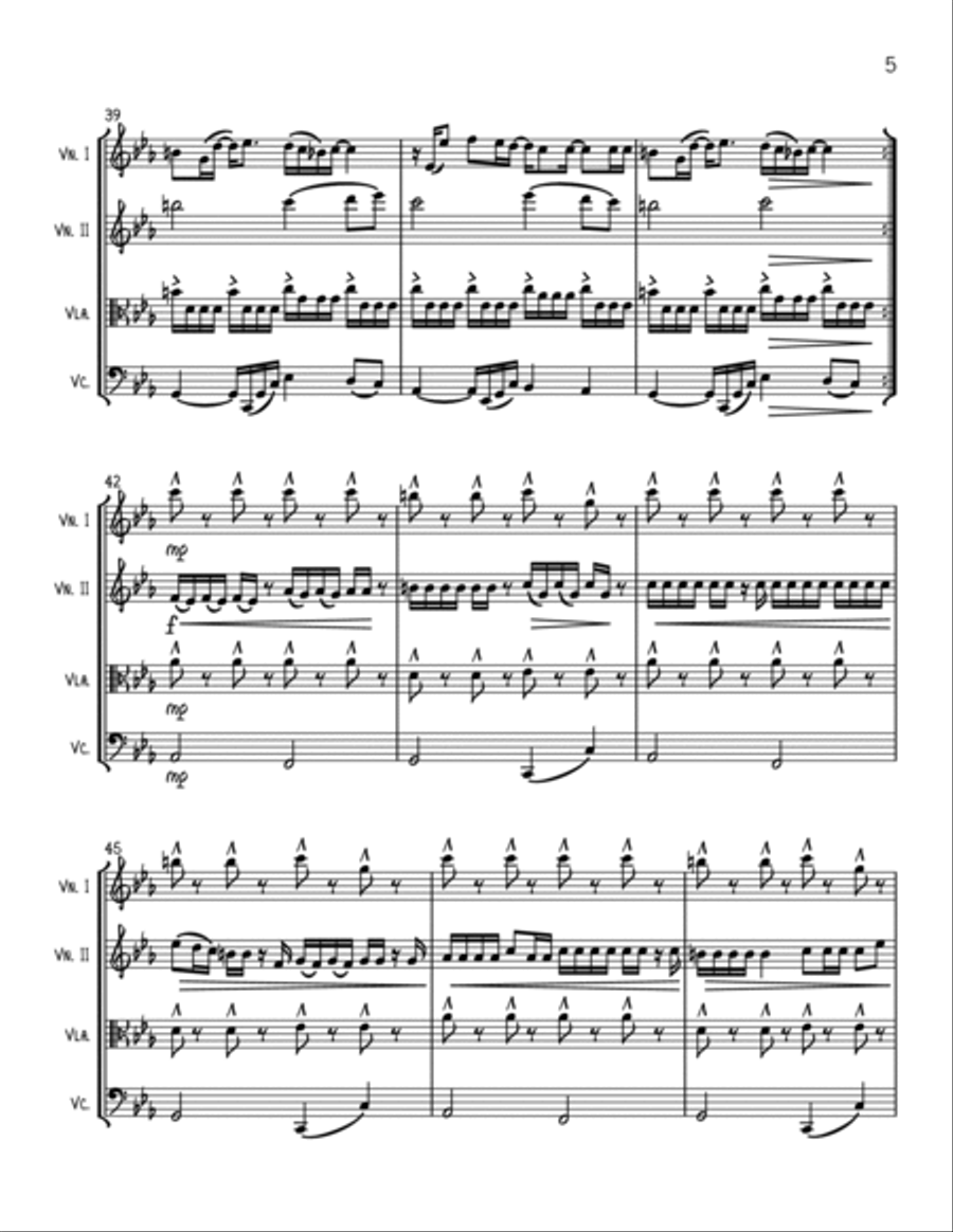 Gangsta's Paradise String Quartet scores gallery preview page 5