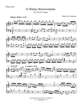 Book cover for Kleine Klavierstücke - Nr. 08 in C major for Piano solo