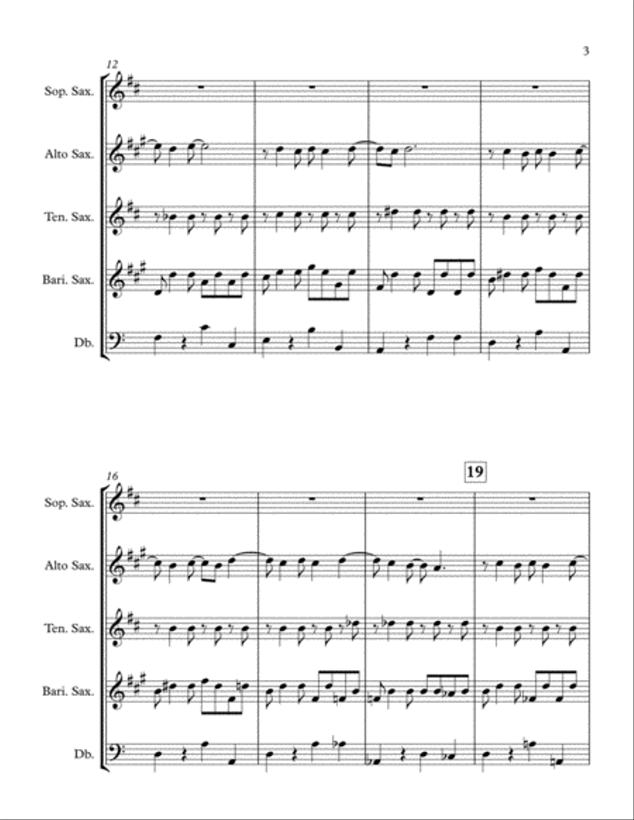 Quiet Nights Of Quiet Stars (Corcovado) Saxophone Quartet scores gallery preview page 3