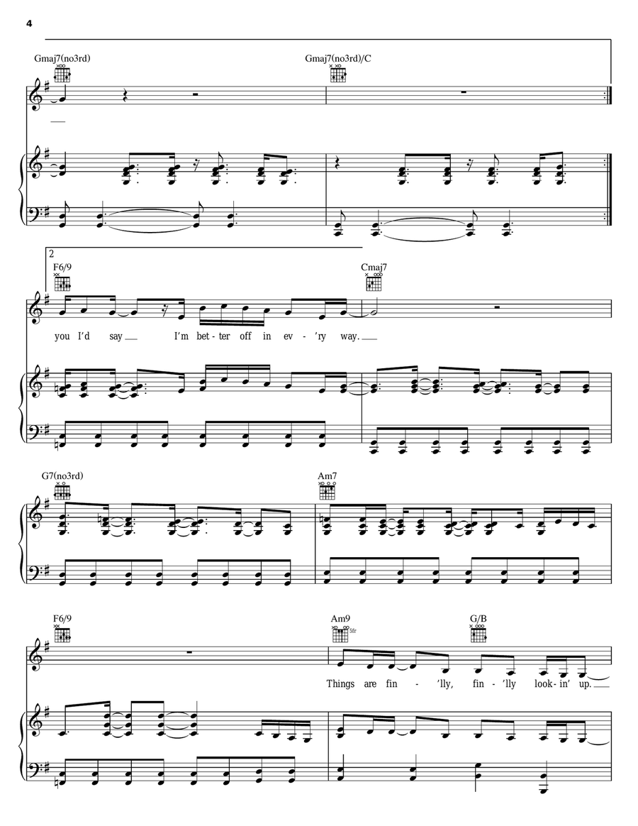 Better Off Better Off Piano, Vocal, Guitar scores gallery preview page 4