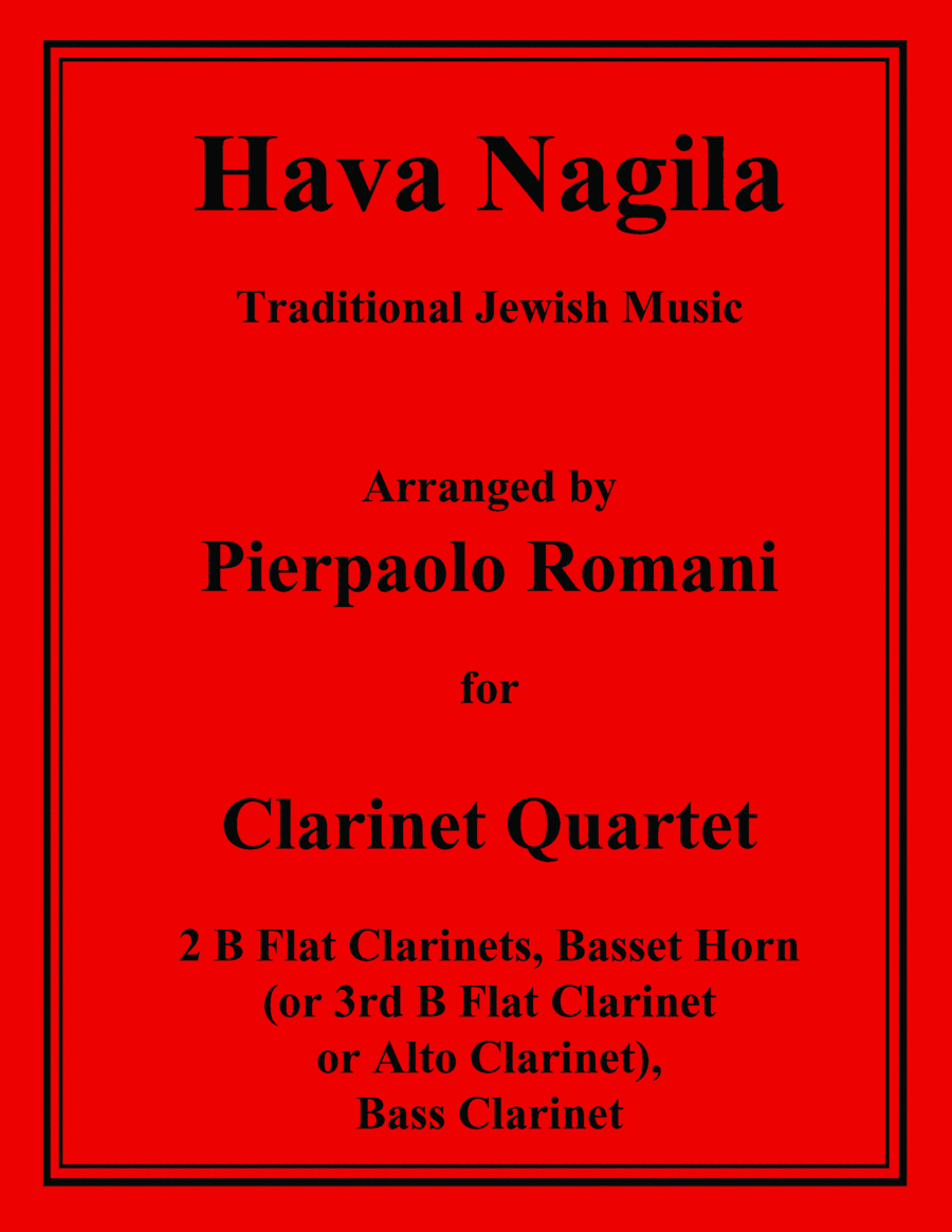 Hava Nagila for Clarinet Quartet Clarinet Quartet scores gallery preview page 1