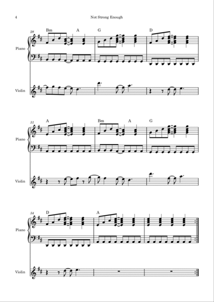 Not Strong Enough Violin Solo scores gallery preview page 4