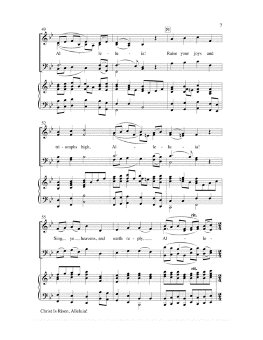 Christ Is Risen, Alleluia!-SATB-Digital Download 4-Part scores gallery preview page 7
