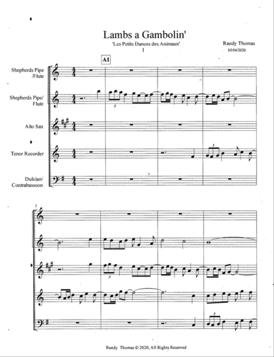 Gamboling Lambs Gamboling Lambs Woodwind Quintet scores gallery preview page 1