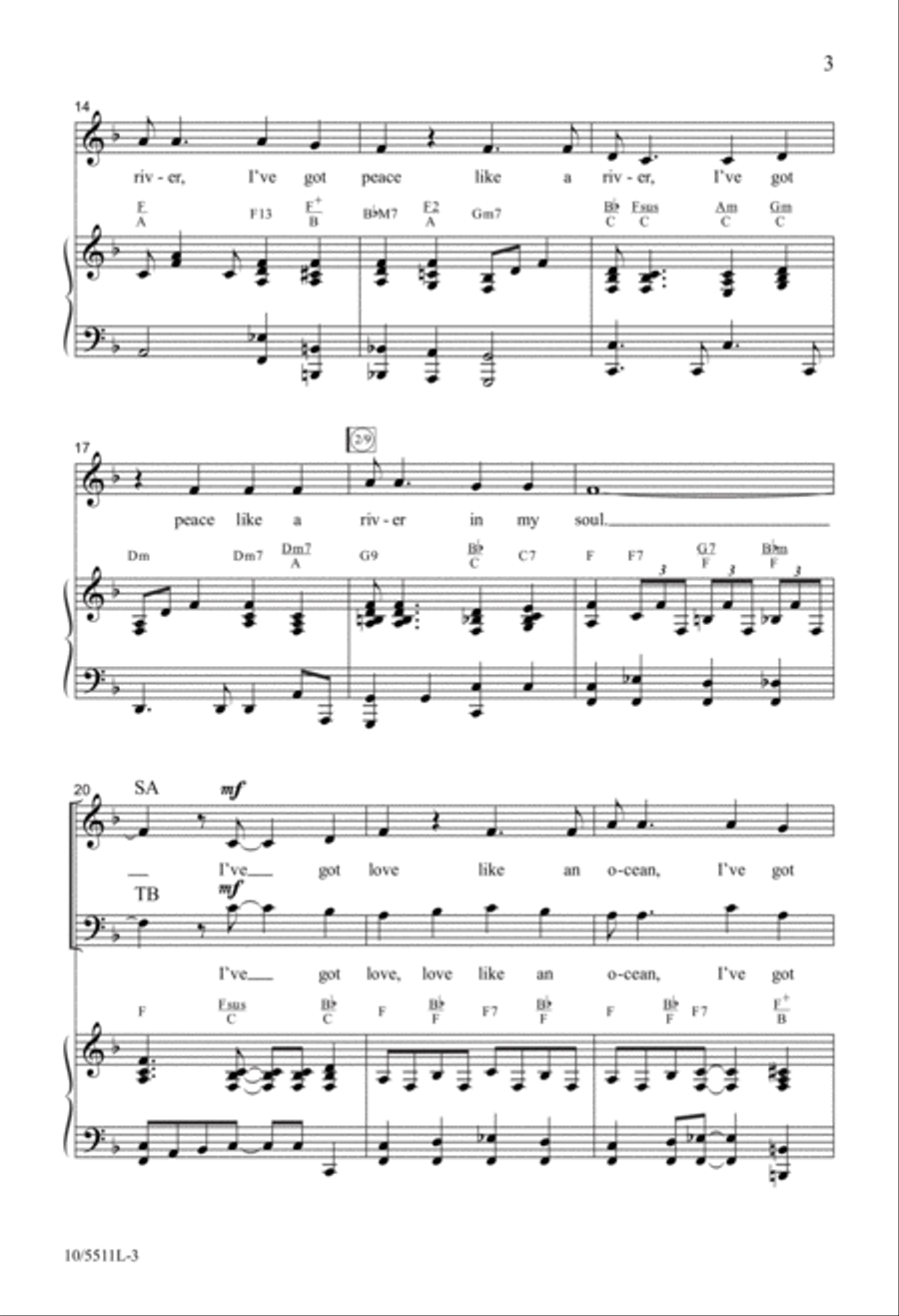 I've Got Peace Like a River 4-Part scores gallery preview page 3