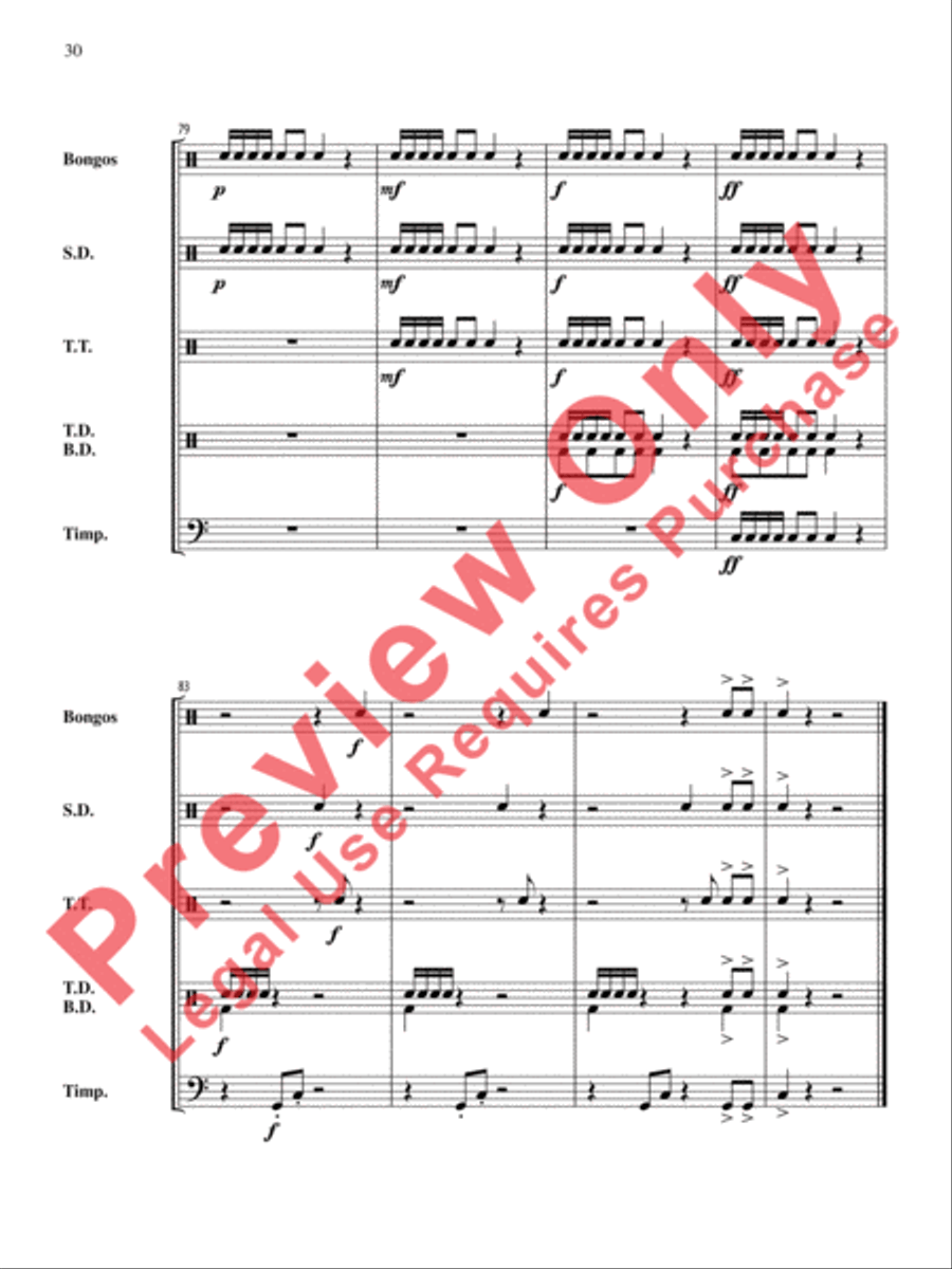 The Anthony J. Cirone Intermediate Percussion Ensemble Collection Percussion Ensemble scores gallery preview page 31