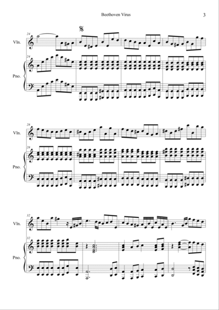 Beethoven Virus Violin Solo scores gallery preview page 3
