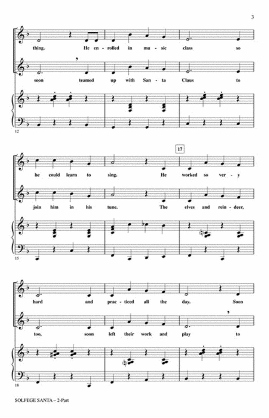 Solfege Santa 2-Part scores gallery preview page 3