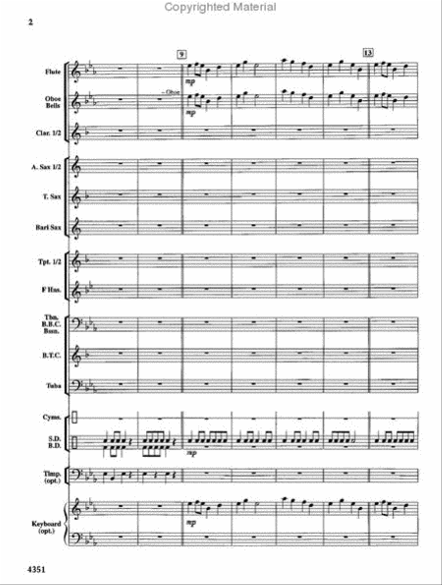 Fanfare on Good King Wenceslas Concert Band scores gallery preview page 3