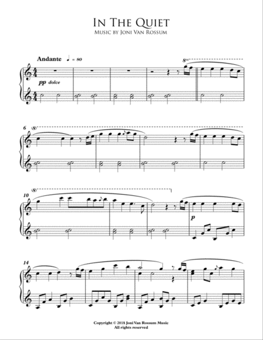In The Quiet Piano Solo scores gallery preview page 1