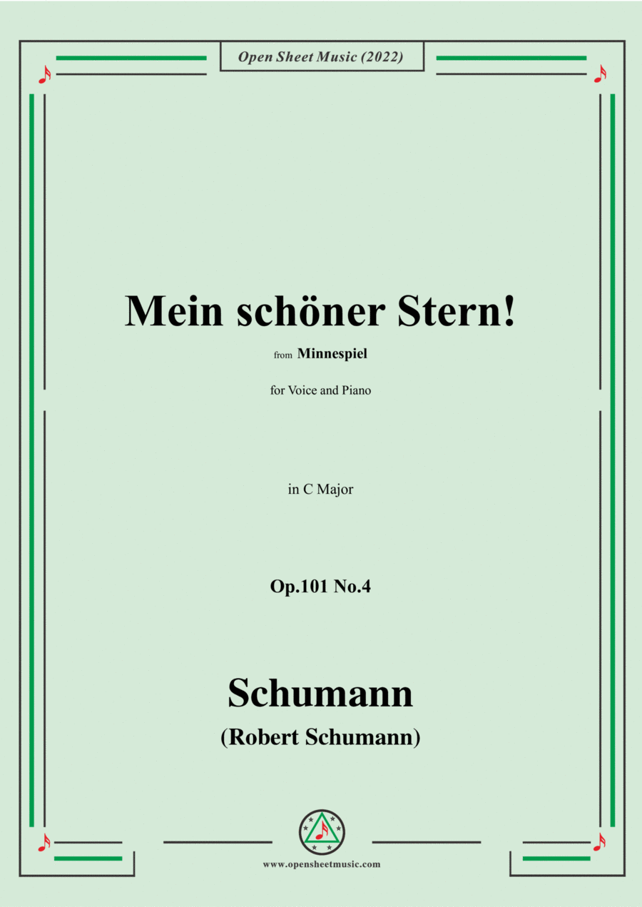 Schumann-Mein schoner Stern!,Op.101 No.4,in C Major Schumann-Mein schoner Stern!,Op.101 No.4,in C Major Voice scores gallery preview page 1